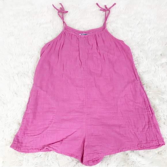 OLD NAVY Girls Pink Cotton Gauze Tie Shoulder Romper Size 8 Medium - Picture 4 of 7